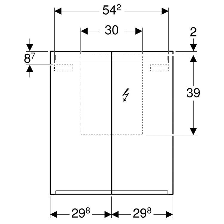 Зеркальный шкафчик Geberit Option с подсветкой 60х70х15 [500.582.00.1]