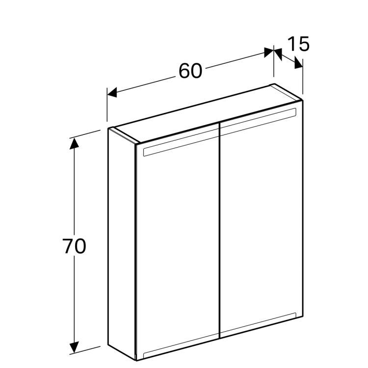 Зеркальный шкафчик Geberit Option с подсветкой 60х70х15 [500.582.00.1]