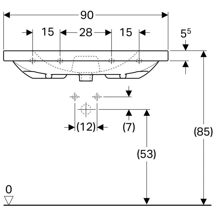 Раковина Geberit Acanto, 500.624.01.2