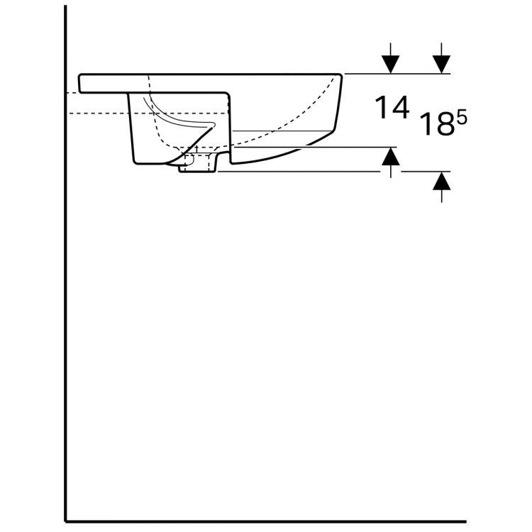 Раковина Geberit VariForm полувстраиваемая круглой формы, D=50 см, с двумя отв. под смеситель, с отв. перелива [500.783.01.2]