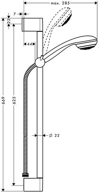Hansgrohe Crometta 85 Vario 1 jet Душевой набор, цвет: хром
