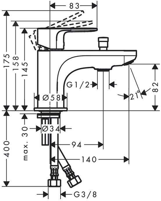 Hansgrohe Rebris S Смеситель для ванны/душа, 1 отв., цвет: хром