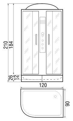Душевая кабина River Dunay 120/90/26 МТ R Душевая кабина River Dunay 120/90/26 МТ R