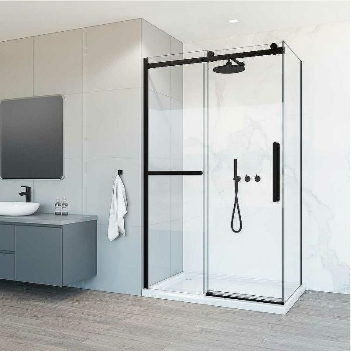 Душевой уголок Vincea Como Soft 130x100 VSR-1CS1013CLB профиль Черный стекло прозрачное