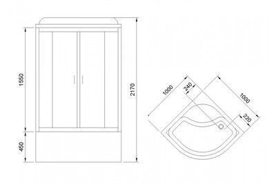 Душевая кабина Royal Bath RB 100BK6-WT-CH (белое/прозрачное) Душевая кабина Royal Bath RB 100BK6-WT-CH (белое/прозрачное)