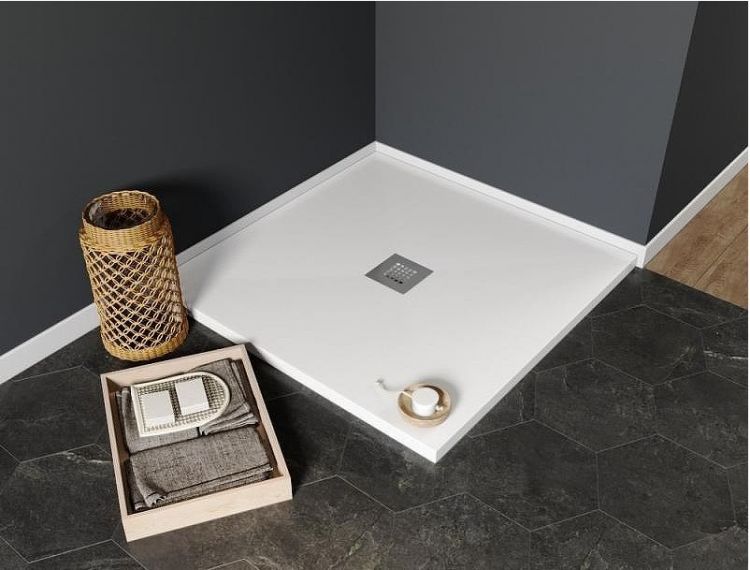 Душевой поддон из искусственного камня Aquanet Pleasure 100x100 256322 с антискользящим покрытием