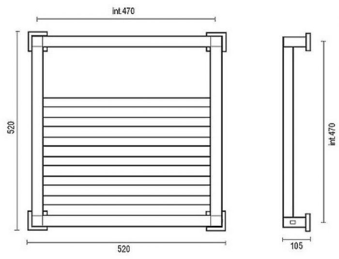 Электрический полотенцесушитель Margaroli Quadri 8104704CRNB Хром