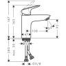 Hansgrohe Logis Смеситель для раковины, 1 отв., с донным клапаном Push-Open, цвет: черный матовый