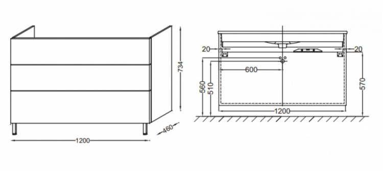 Тумба под раковину Jacob Delafon Vox 120 см EB2091-R2-E16 ореховое дерево
