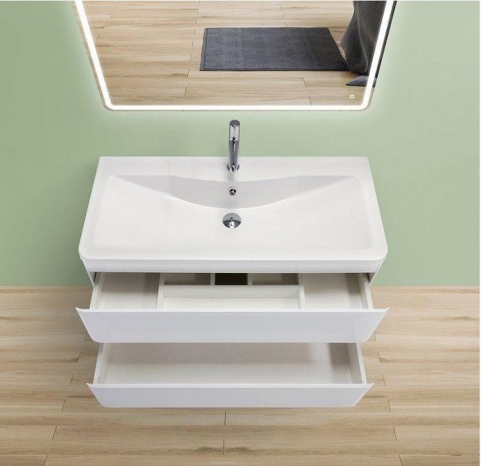 Тумба под раковину BelBagno ALBANO-800-2C-SO-BL подвесная Bianco Lucido