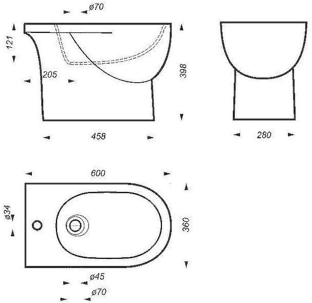 Биде Sanita Luxe Art BD.FS/Art/C/WHT.G/S1 Белое