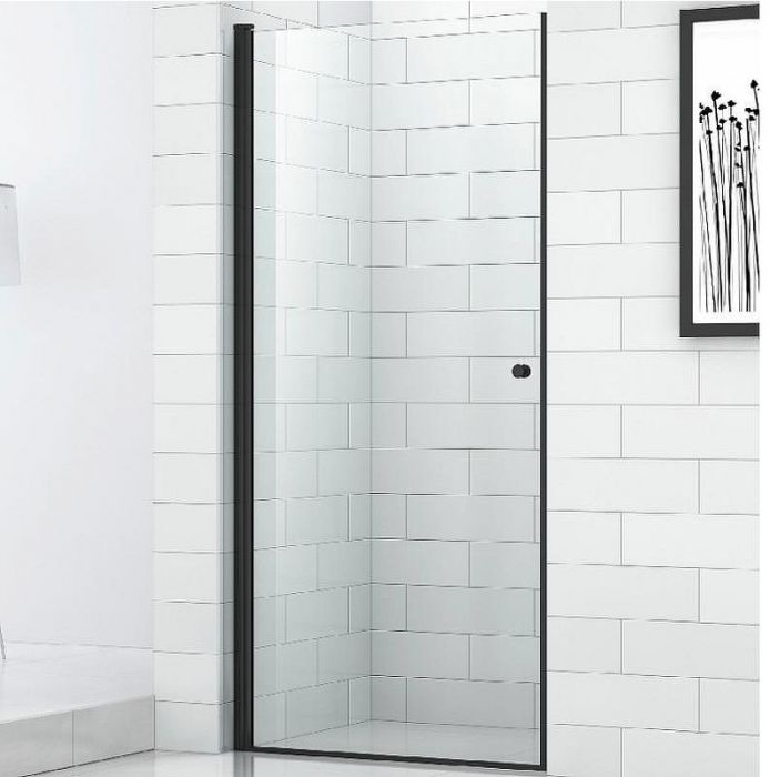 Душевая дверь Cezares Eco 90 ECO-O-B-1-90-C-NERO профиль Черный стекло прозрачное