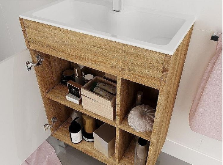 Тумба с раковиной 1MarKa Lido 60Н У83300 Дуб сонома Белый