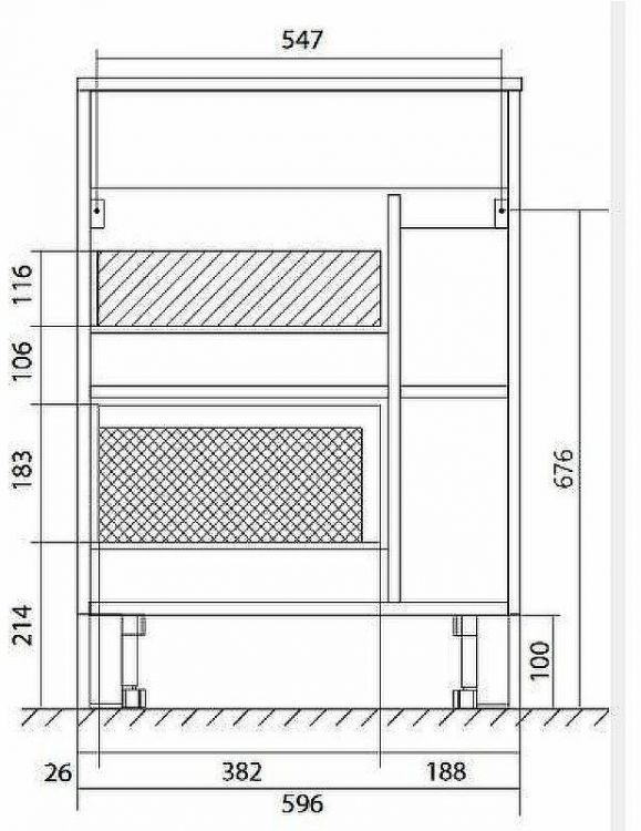 Тумба с раковиной 1MarKa Lido 60Н У83300 Дуб сонома Белый