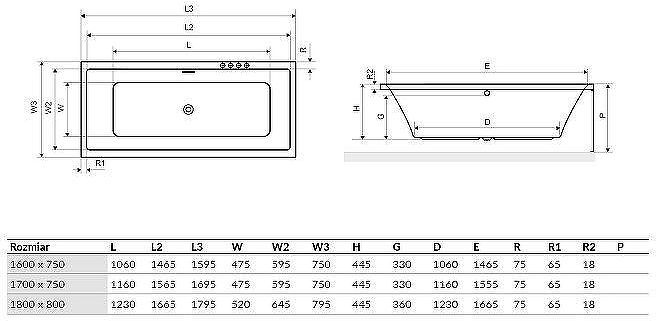 Акриловая ванна Excellent Heaven Slim 180x80 WAEX.HEV18WHS без гидромассажа Акриловая ванна Excellent Heaven Slim 180x80 WAEX.HEV18WHS без гидромассажа
