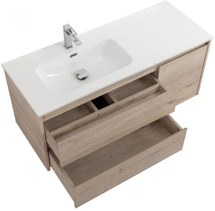 Тумба под раковину BelBagno Kraft 100 L KRAFT-1000-2C-1A-SO-RGB-L подвесная Rovere Galifax Bianco