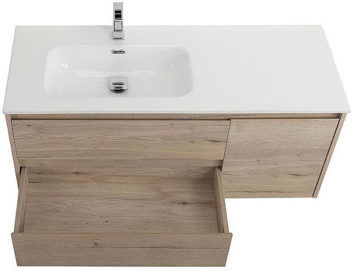 Тумба под раковину BelBagno Kraft 100 L KRAFT-1000-2C-1A-SO-RGB-L подвесная Rovere Galifax Bianco