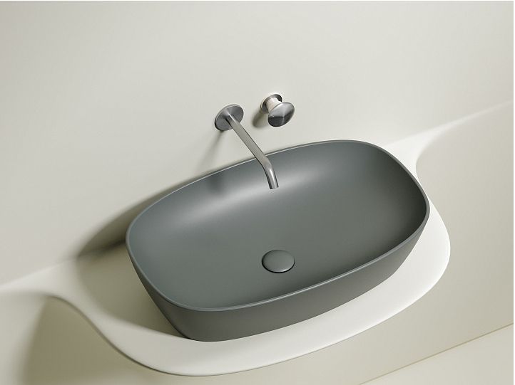 Умывальник CERAMICANOVA Element чаша накладная овальная (цвет Антрацит Матовый) CN6049MH