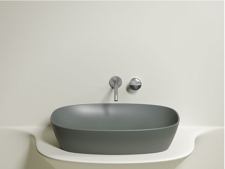 Умывальник CERAMICANOVA Element чаша накладная овальная (цвет Антрацит Матовый) CN6049MH