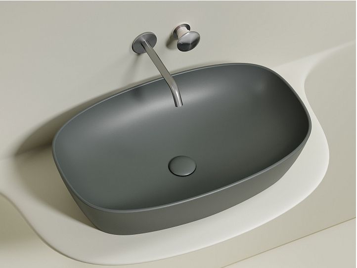Умывальник CERAMICANOVA Element чаша накладная овальная (цвет Антрацит Матовый) CN6049MH