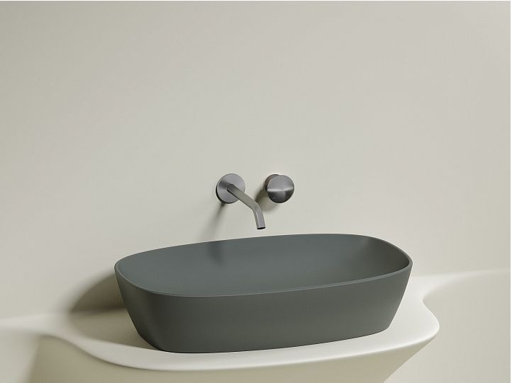 Умывальник CERAMICANOVA Element чаша накладная овальная (цвет Антрацит Матовый) CN6049MH