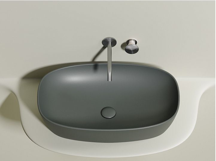 Умывальник CERAMICANOVA Element чаша накладная овальная (цвет Антрацит Матовый) CN6049MH