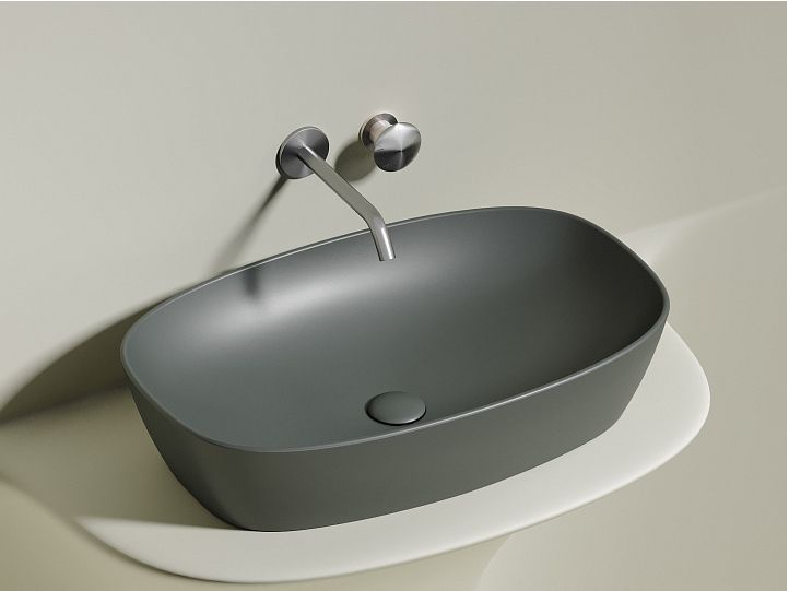 Умывальник CERAMICANOVA Element чаша накладная овальная (цвет Антрацит Матовый) CN6049MH