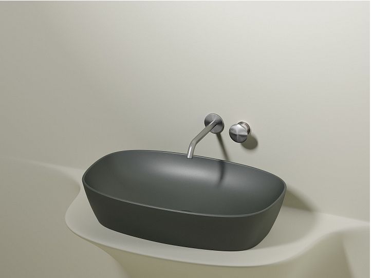 Умывальник CERAMICANOVA Element чаша накладная овальная (цвет Антрацит Матовый) CN6049MH