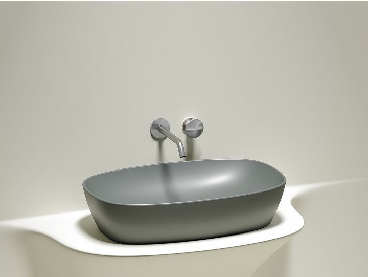 Умывальник CERAMICANOVA Element чаша накладная овальная (цвет Антрацит Матовый) CN6049MH