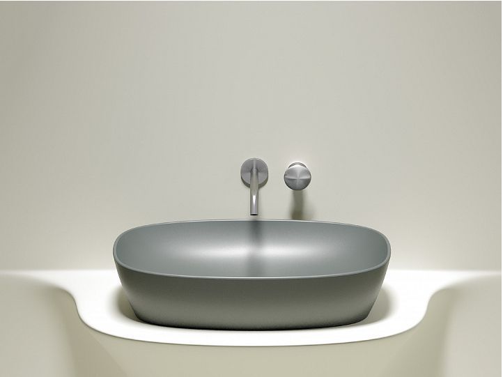 Умывальник CERAMICANOVA Element чаша накладная овальная (цвет Антрацит Матовый) CN6049MH