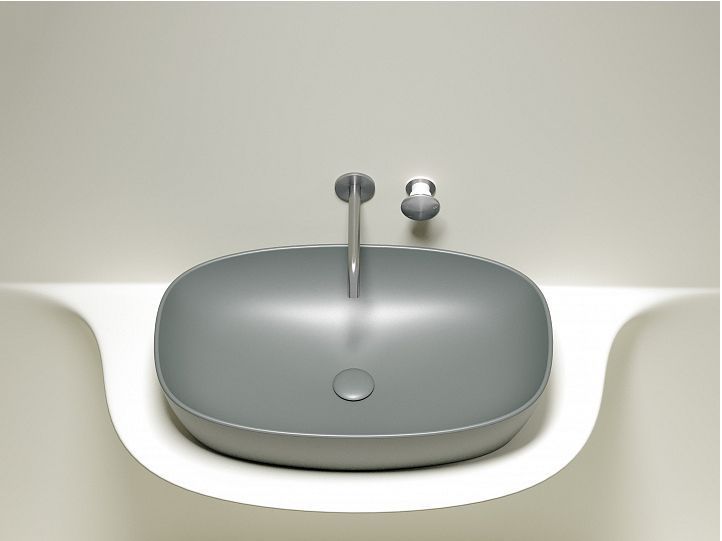 Умывальник CERAMICANOVA Element чаша накладная овальная (цвет Антрацит Матовый) CN6049MH