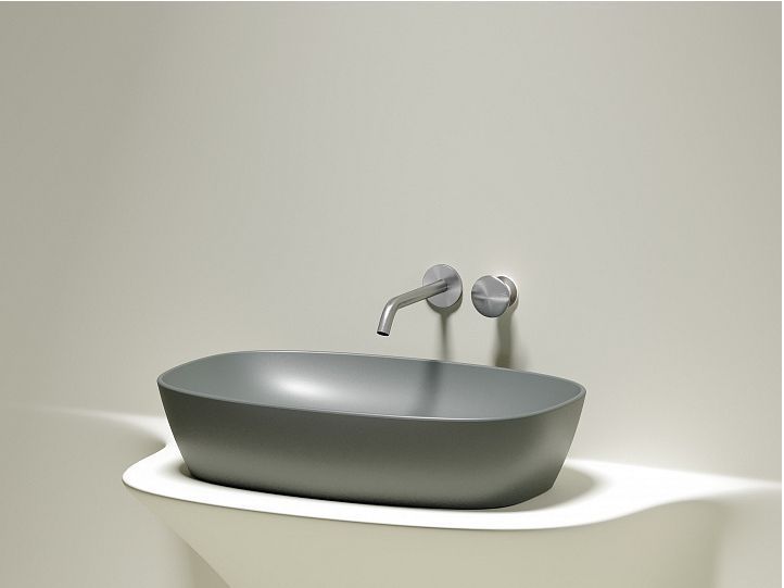 Умывальник CERAMICANOVA Element чаша накладная овальная (цвет Антрацит Матовый) CN6049MH