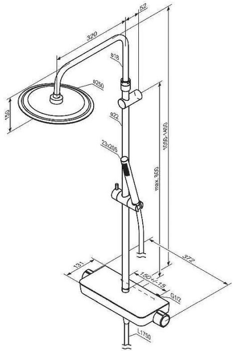 Душевая система Damixa Scandinavian Pure 936750000 с термостатом Хром