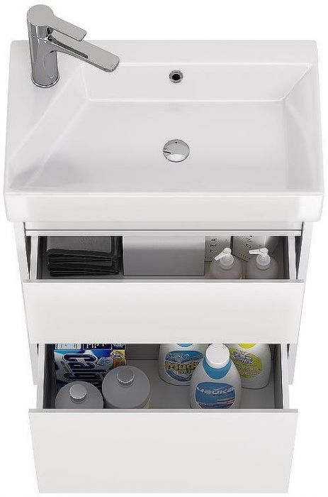 Тумба под раковину Dreja Slim 55 99.0400 подвесная Белая