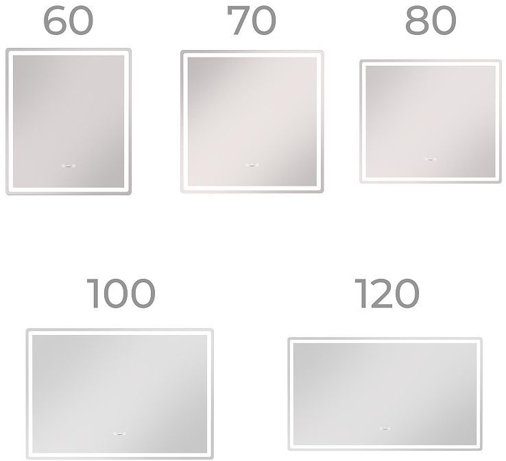 Зеркало Vigo Geometry Step 70 233 с подсветкой c сенсорным выключателем с диммером и подогревом