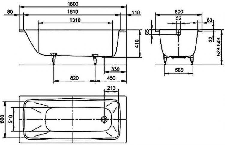 Стальная ванна Kaldewei Cayono 751 180x80 275100010001 без покрытия