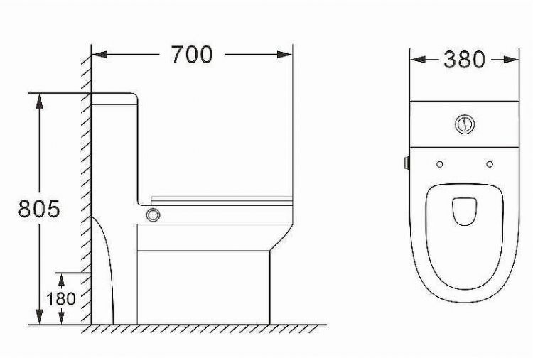 Унитаз биде Azario Brusco AZ-1085B с бачком и сиденьем Микролифт