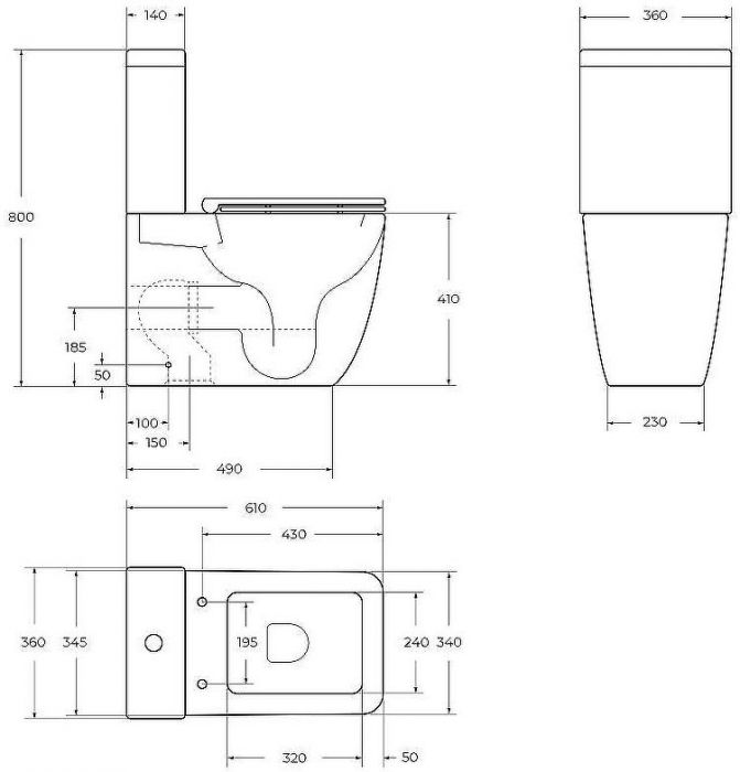 Унитаз компакт BelBagno Luce-Tor BB2197CP-TOR/SC без бачка с сиденьем Микролифт