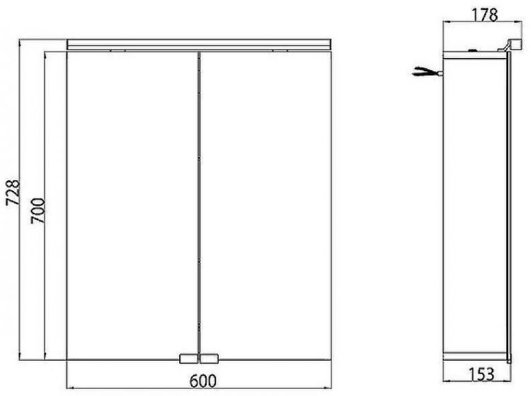 Зеркальный шкаф Emco Pure 60 9797 050 81 с подсветкой Серебро Зеркальный шкаф Emco Pure 60 9797 050 81 с подсветкой Серебро