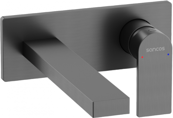 Смеситель для раковины SANCOS Studio c внутренней частью, вороненая сталь, SC9017GG