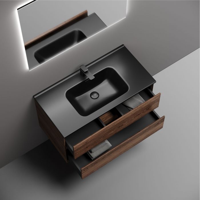 Тумба подвесная SANCOS Marmi 2.0 890х445х520 с двумя ящиками оснащенными доводчиками скрытого монтажа, дуб чарльстон,MR2.090ECH