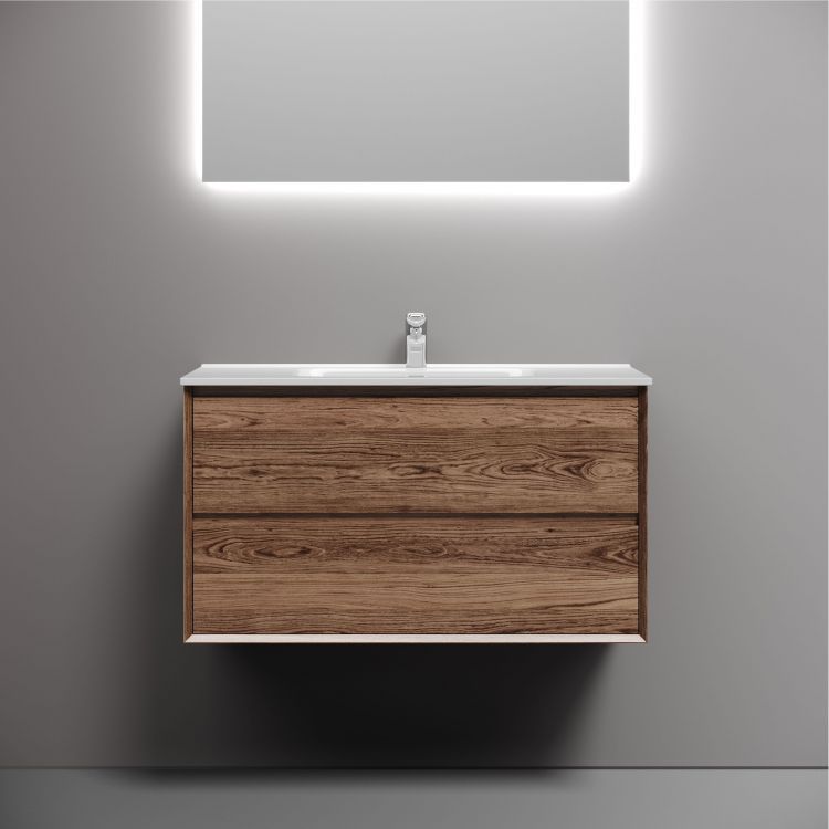 Тумба подвесная SANCOS Marmi 2.0 890х445х520 с двумя ящиками оснащенными доводчиками скрытого монтажа, дуб чарльстон,MR2.090ECH