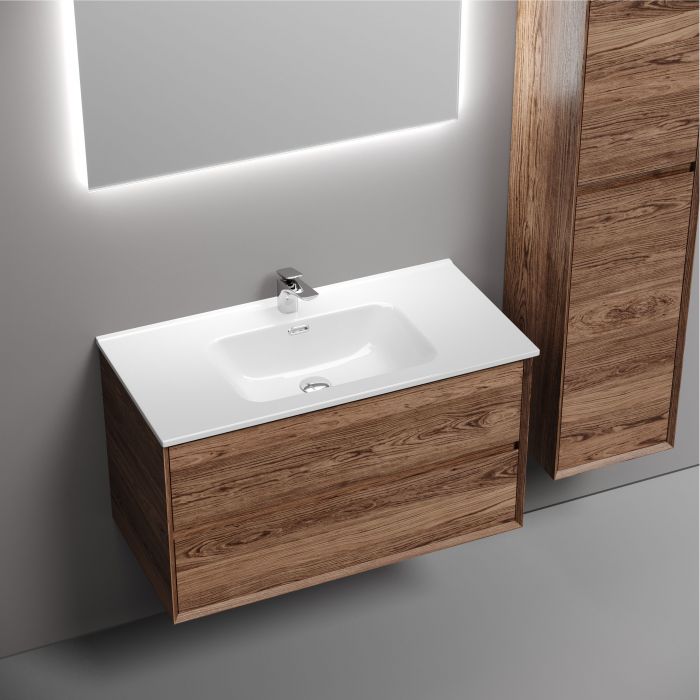 Тумба подвесная SANCOS Marmi 2.0 890х445х520 с двумя ящиками оснащенными доводчиками скрытого монтажа, дуб чарльстон,MR2.090ECH