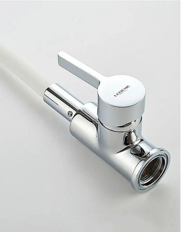 Смеситель для кухни Ledeme Rainbow 4898-3L Хром Белый