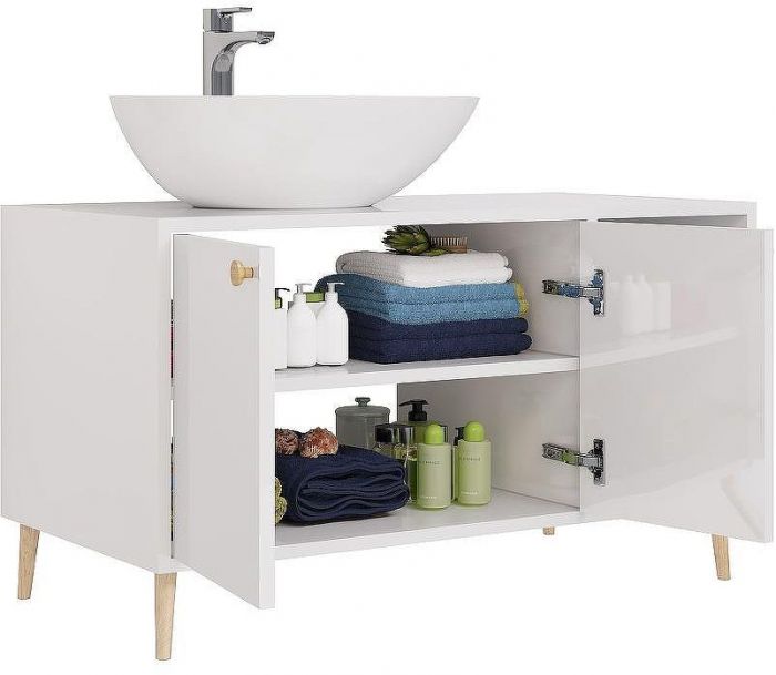 Тумба под раковину Dreja Luno 100 99.2003 Белый глянец