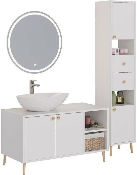 Тумба под раковину Dreja Luno 100 99.2003 Белый глянец