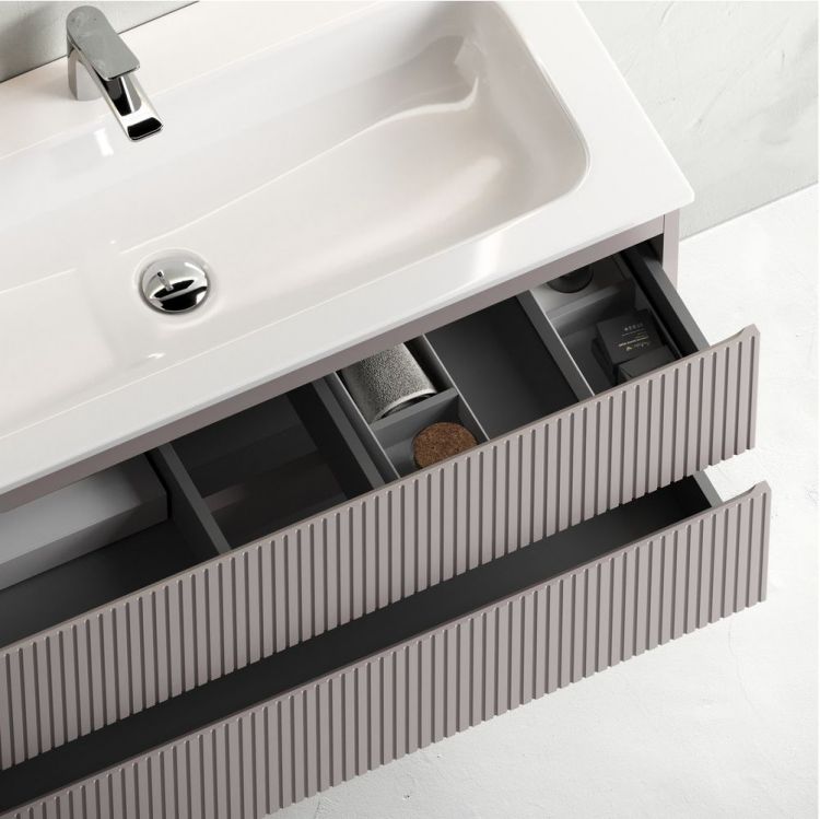 Тумба подвесная SANCOS под раковину Snob T правая, Doha Soft 995х445х500, SNT100RSM