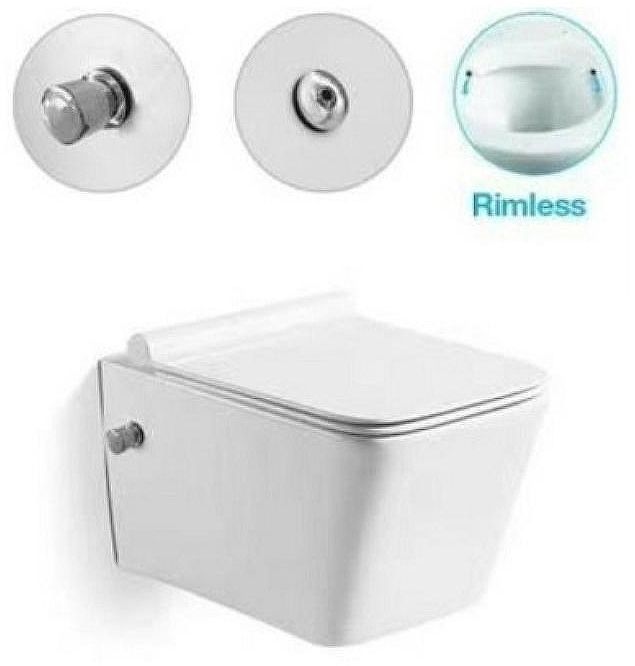 Унитаз биде SantiLine SL-5004SM-BD подвесной Белый с сиденьем Микролифт