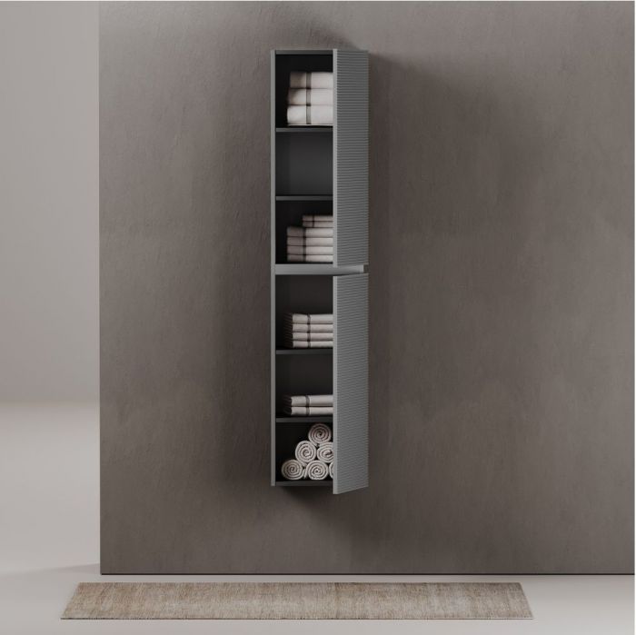 Шкаф-пенал SANCOS Folk подвесной, Ergraut soft 350х350х1650 мм, PFL35ES