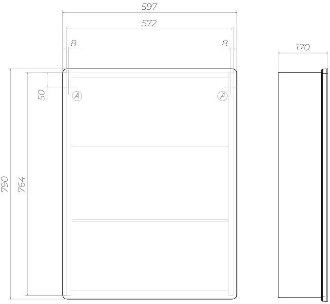 Зеркальный шкаф Vigo Geometry Classic 60 117 с подсветкой цвет Белый